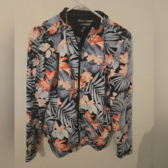 Tommy Bahama Islandzone Womens Size Small Floral Zip Jacket Tropical Full Zipper - Picture 1 of 7